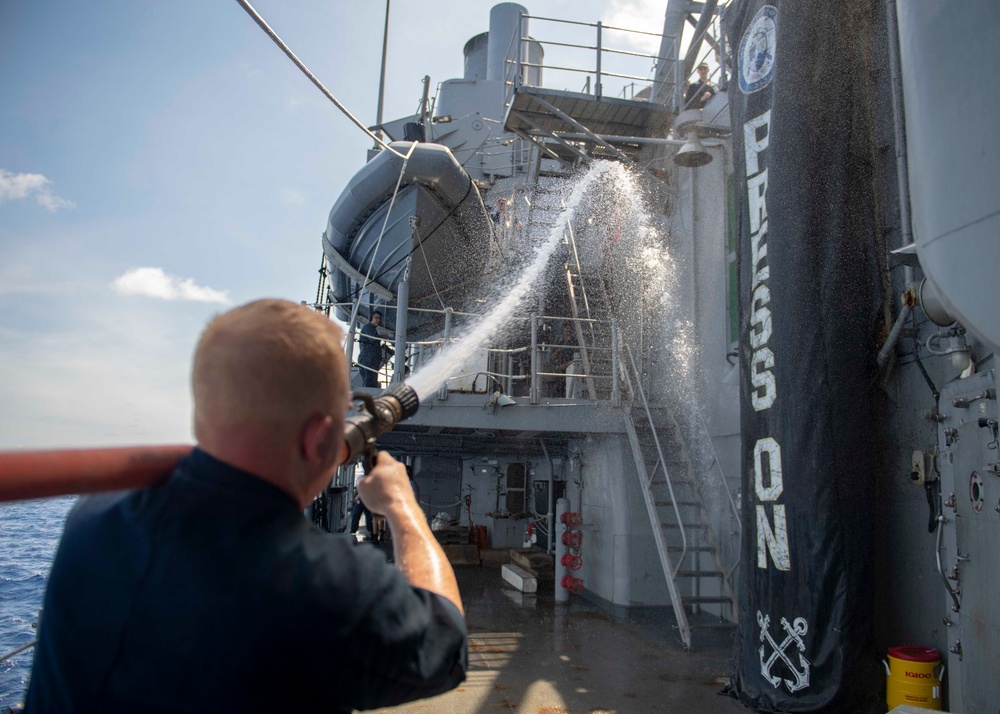 Fresh Water Wash Down Aboard USS Chancellorsville