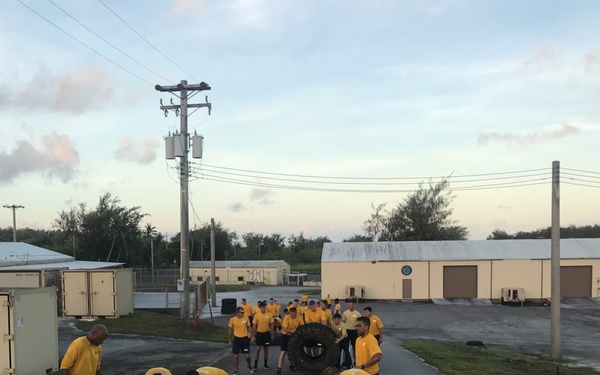 NMCB-133 Det Guam's squad level fitness competition.