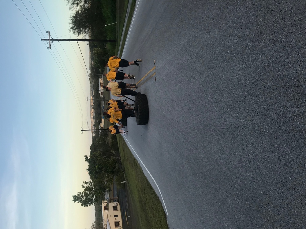 NMCB-133 Det Guam's squad level fitness competition.