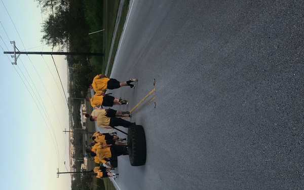 NMCB-133 Det Guam's squad level fitness competition.