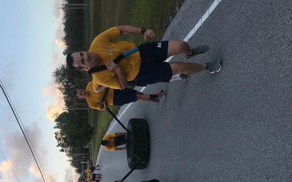 NMCB-133 Det Guam's squad level fitness competition.