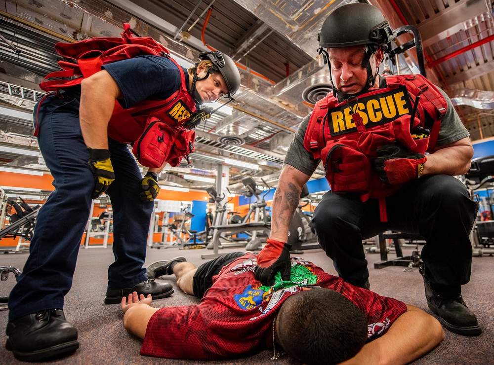 Community, base responds to remote assailant exercise