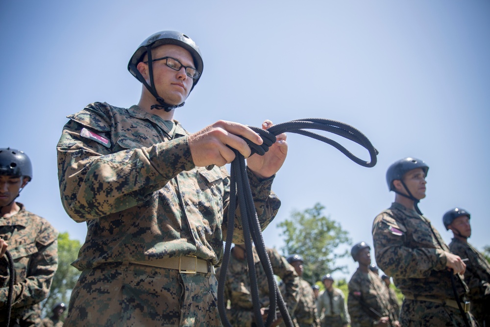 Charlie Company rappel tower training