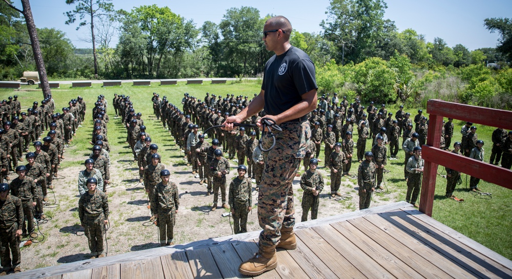 Charlie Company rappel tower training