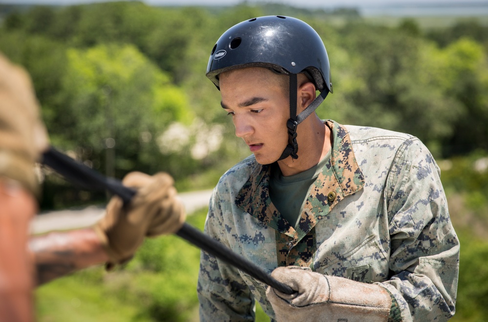 Charlie Company rappel tower training