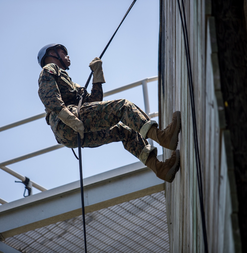 Charlie Company rappel tower training