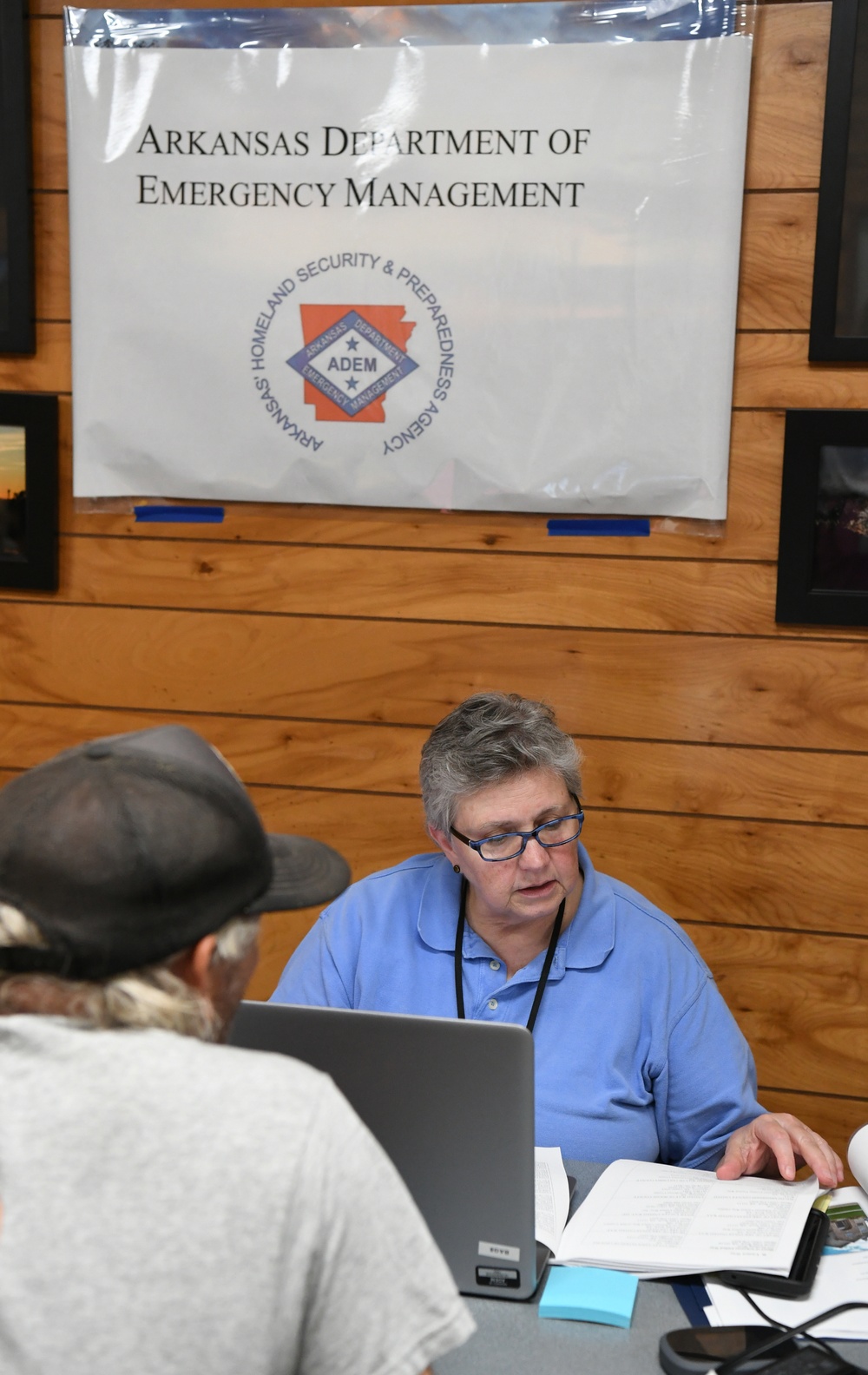 Local Residents Speak to Office of Emergency Management at a Disaster Recovery Center