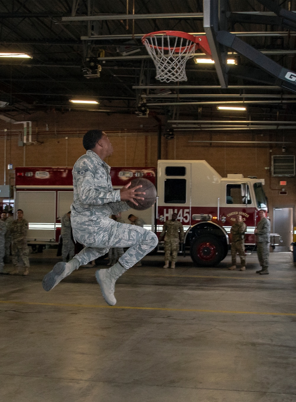 60th CES plays basketball