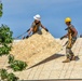 Carrying sheeting on the roof