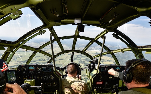 In the cockpit of a B-29