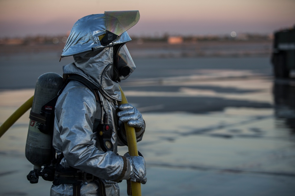 MCAS Yuma ARFF Marines Conduct Live-Burn Training