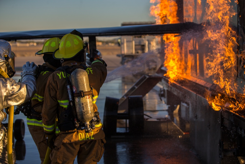 MCAS Yuma ARFF Marines Conduct Live-Burn Training