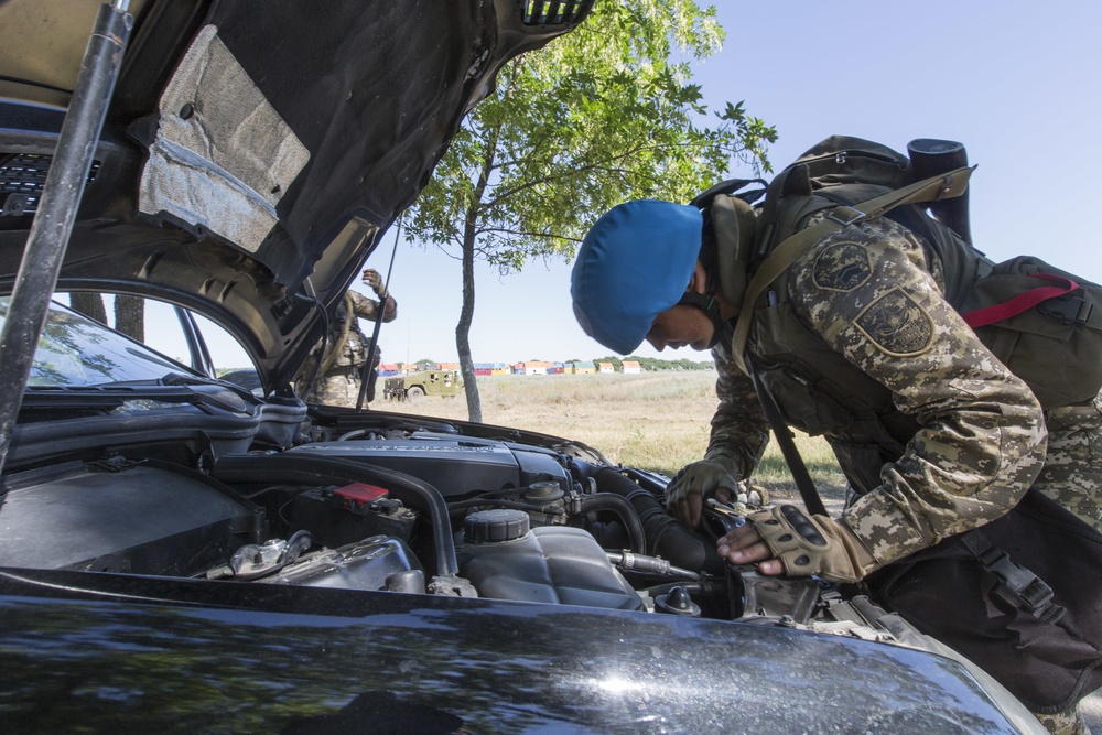 Vehicle checkpoint operations at Steppe Eagle 19