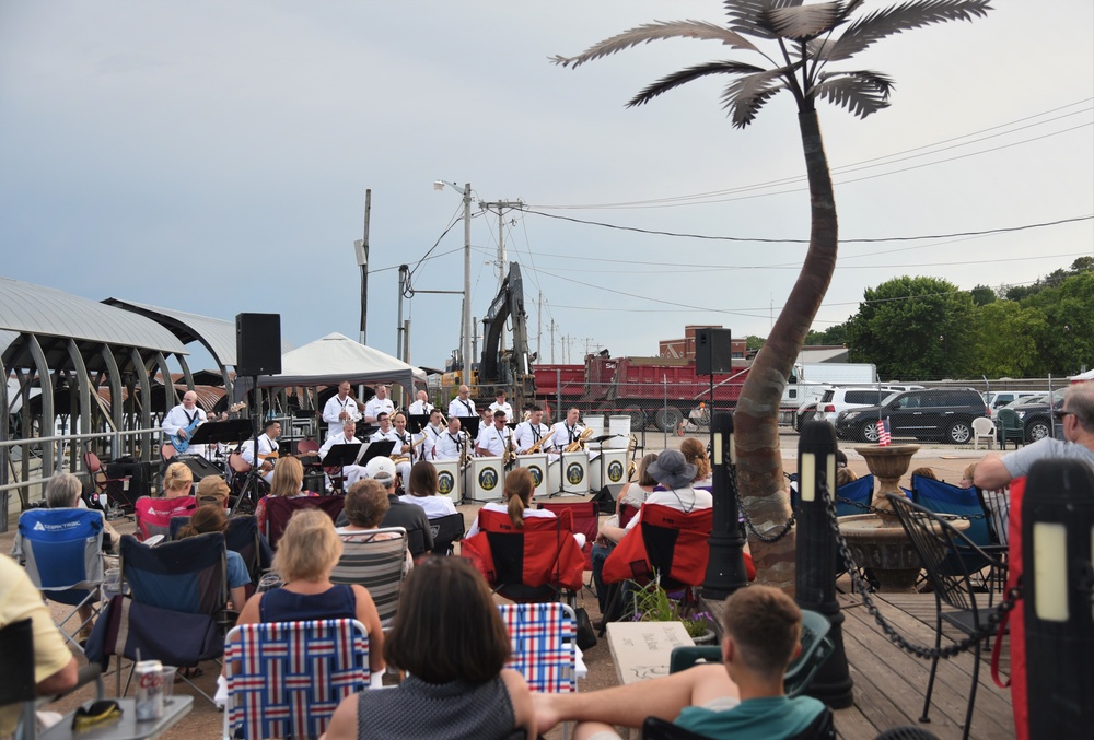 Navy Band Great Lakes Perform as a Jazz Ensemble during Quad Cities Navy Week.