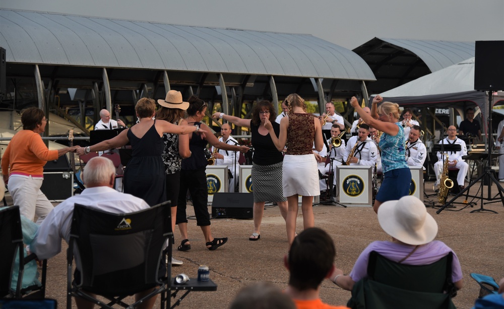 Navy Band Great Lakes Perform as a Jazz Ensemble during Quad Cities Navy Week.