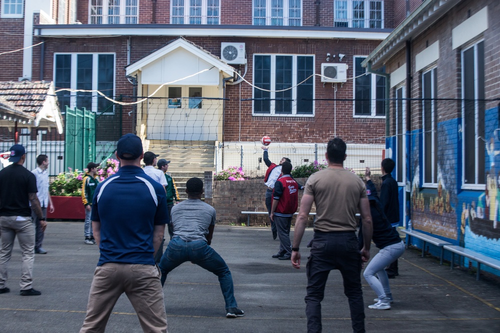 Leaving a legacy: 31st MEU Marines conduct community relations with students at Belmore High School, Sydney