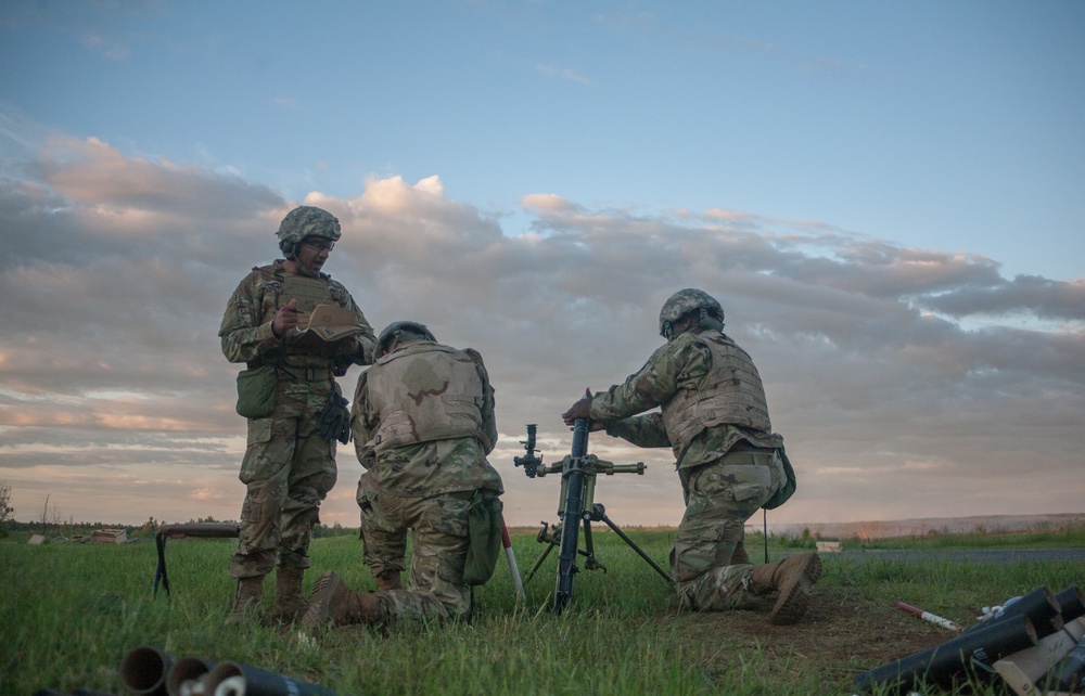 69th Infantry National Guard Soldiers conduct mortar training