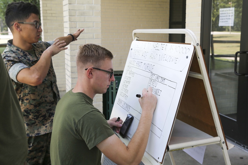 Destructive weather drills on Camp Lejeune, New River