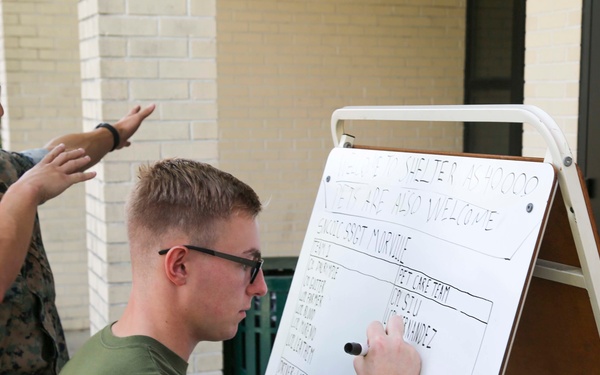 Destructive weather drills on Camp Lejeune, New River