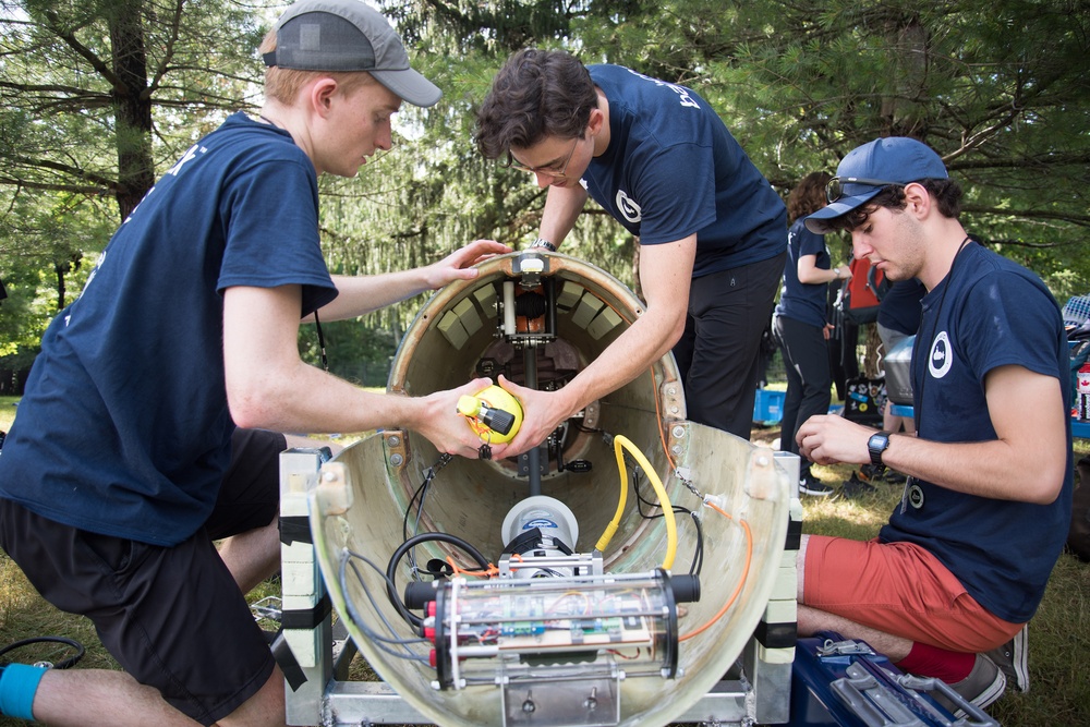 Inside the Chinook II, a University of Victoria human-powered submarine