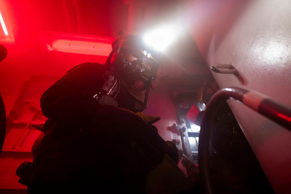 USS McCampbell damage control training drill