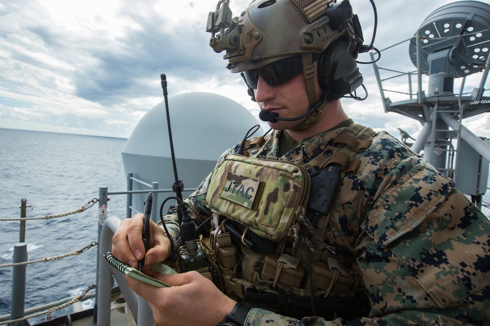 31st MEU Marines practice TACP employment aboard USS Wasp