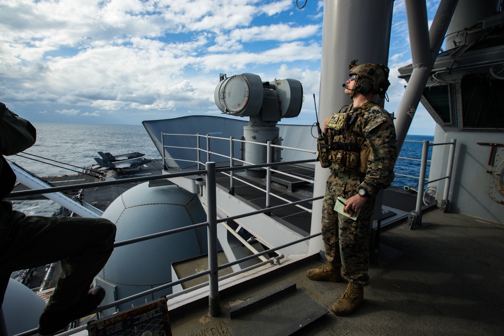 31st MEU Marines practice TACP employment aboard USS Wasp