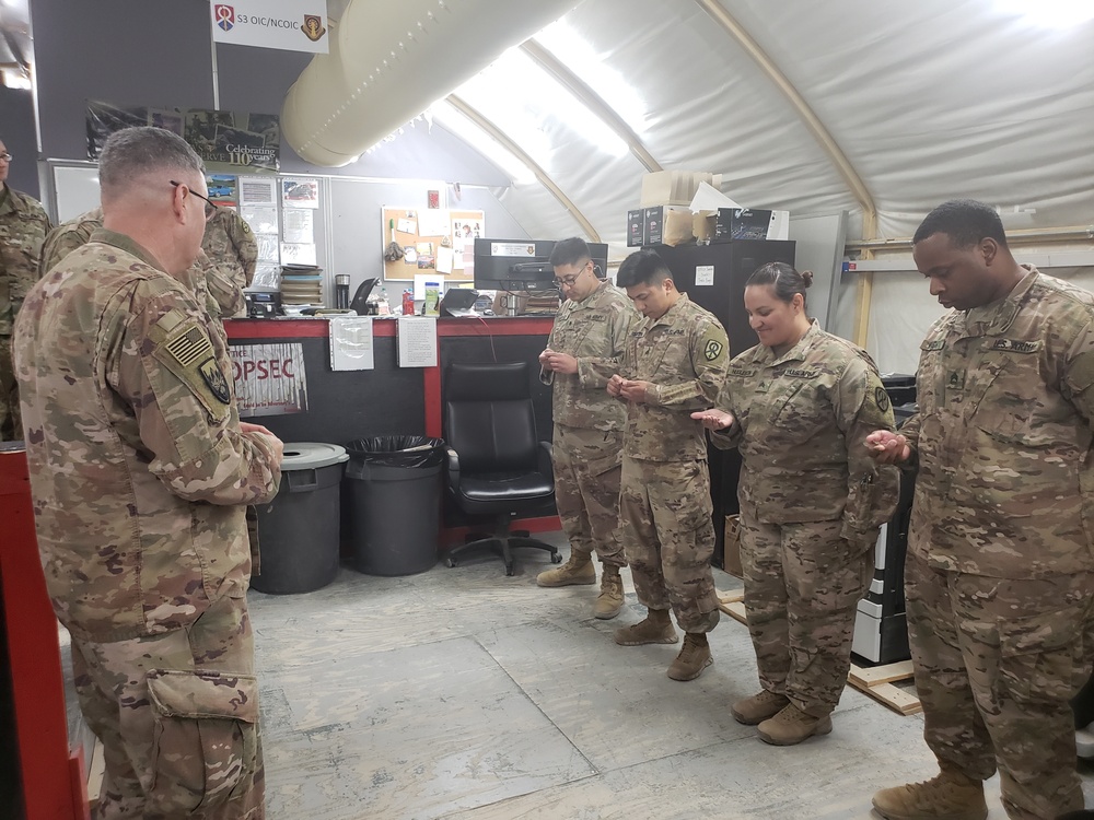 Brig. Gen. Clint E. Walker visits 450th Transportation Battalion