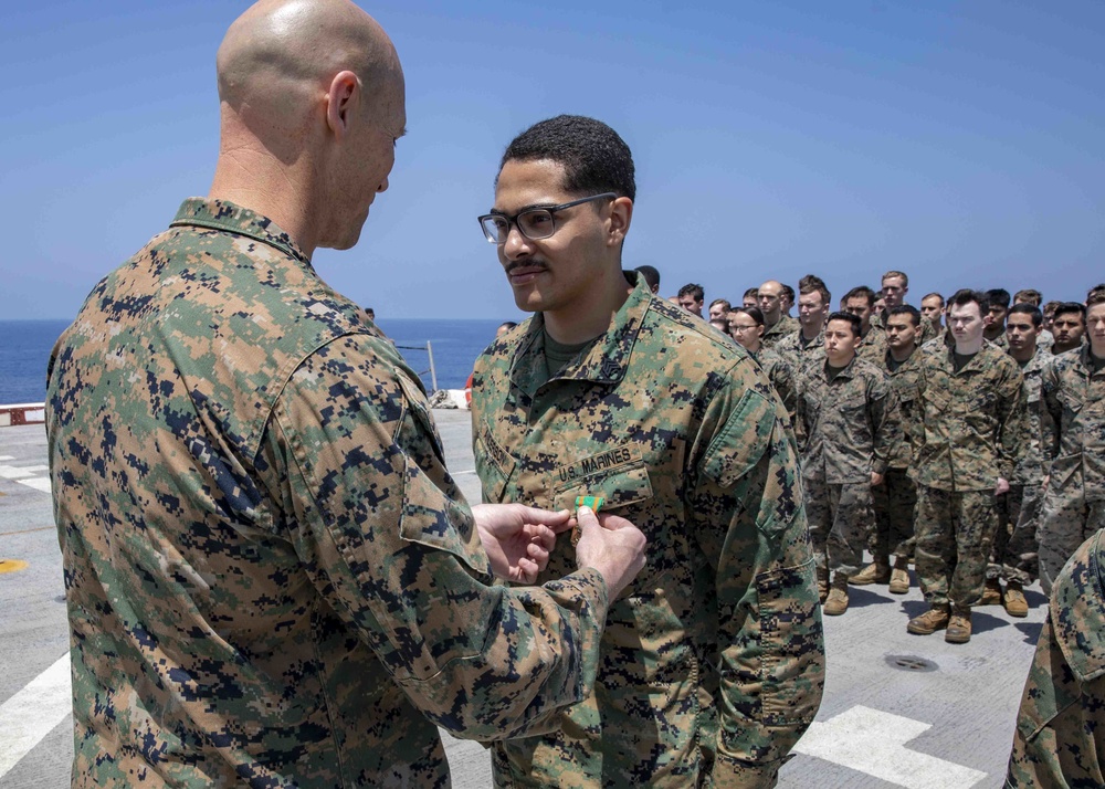 Combat Logistics Battalion 22 Awards Ceremony, USS Arlington, 190624