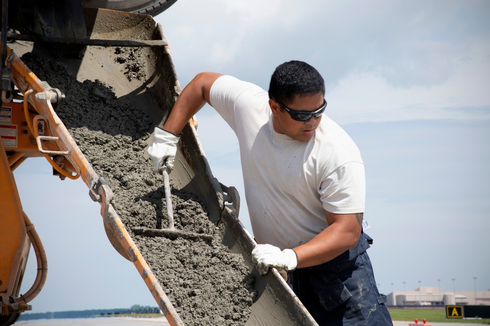 Grand Forks Air Force Base flightline undergoes pavement touch-ups
