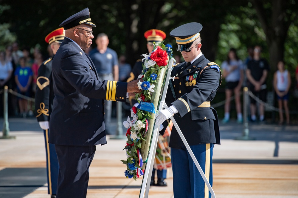 Chief of D.C. Fire and EMS Gregory Dean Participates in an Army Full Honors Wreath-Laying Ceremony at the Tomb of the Unknown Soldier