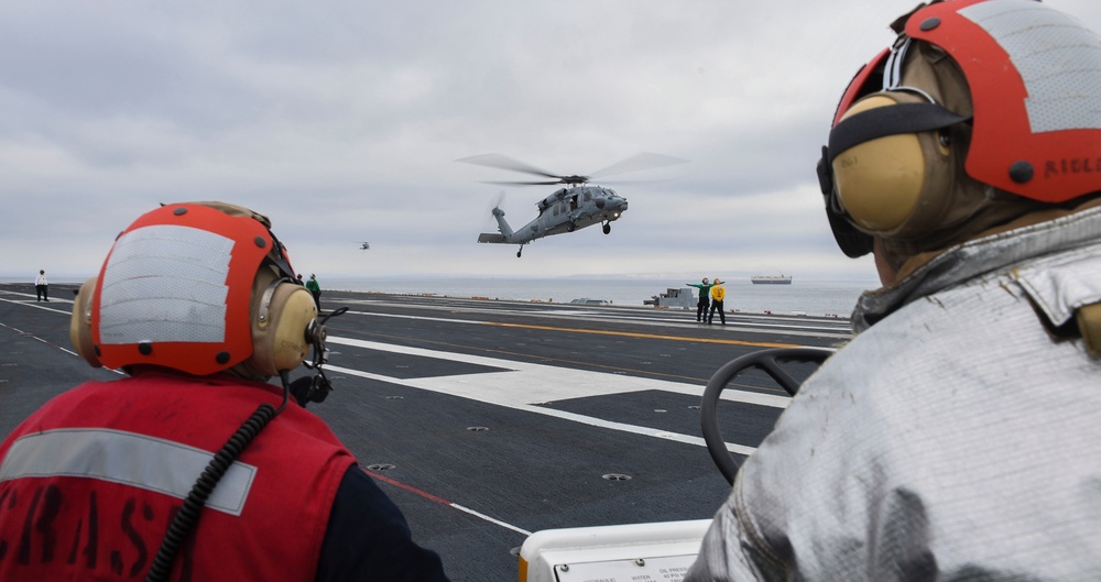 Nimitz Sailors Preform Flight Ops