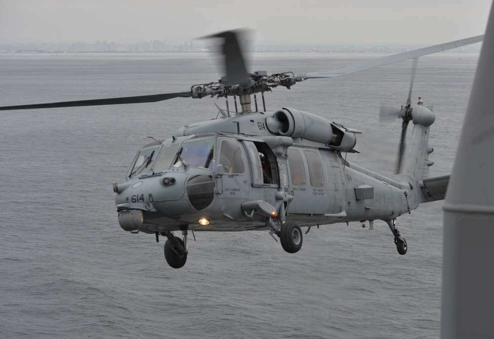 MH-60S Sea Hawk Helicopter Takes Off From Nimitz