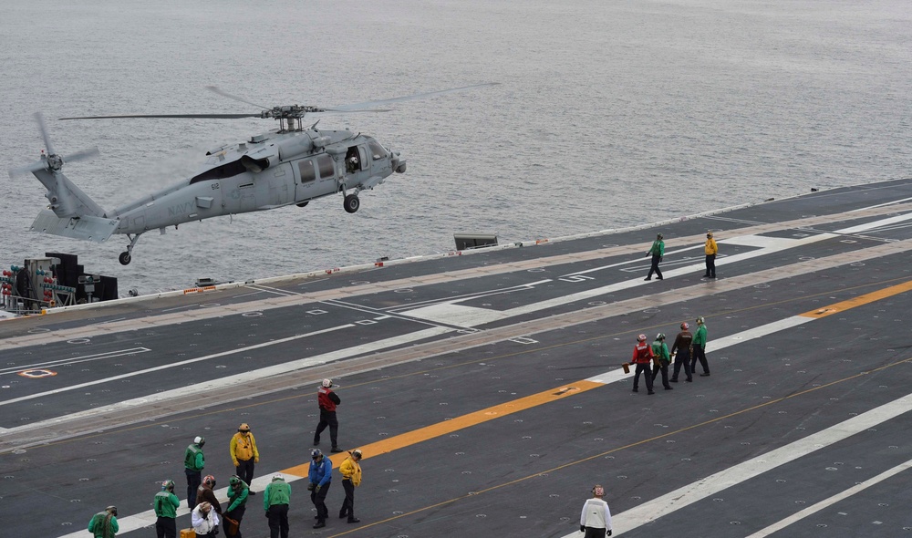 MH-60S Sea Hawk Helicopter Lands Aboard USS Nimitz