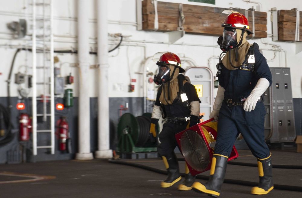 Nimitz Sailors Participate In Firefighting Drill