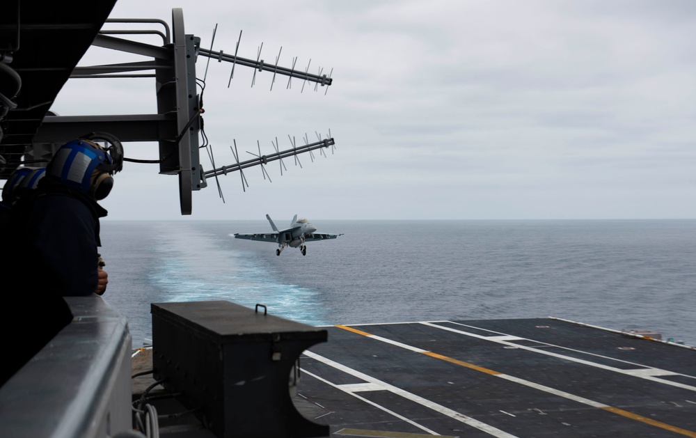 F/A-18F Super Hornet Lands on USS Nimitz