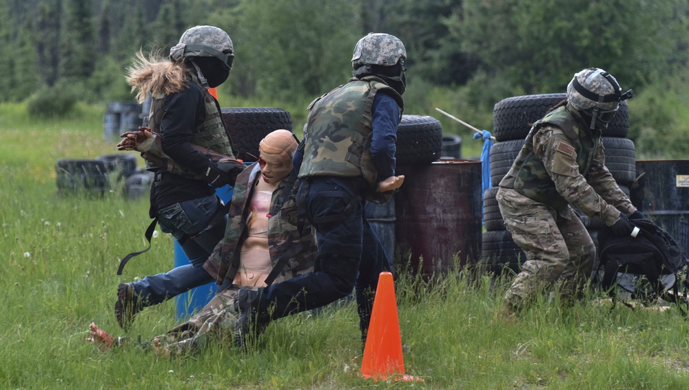 354th SFS, MDG Airmen train to save lives under fire