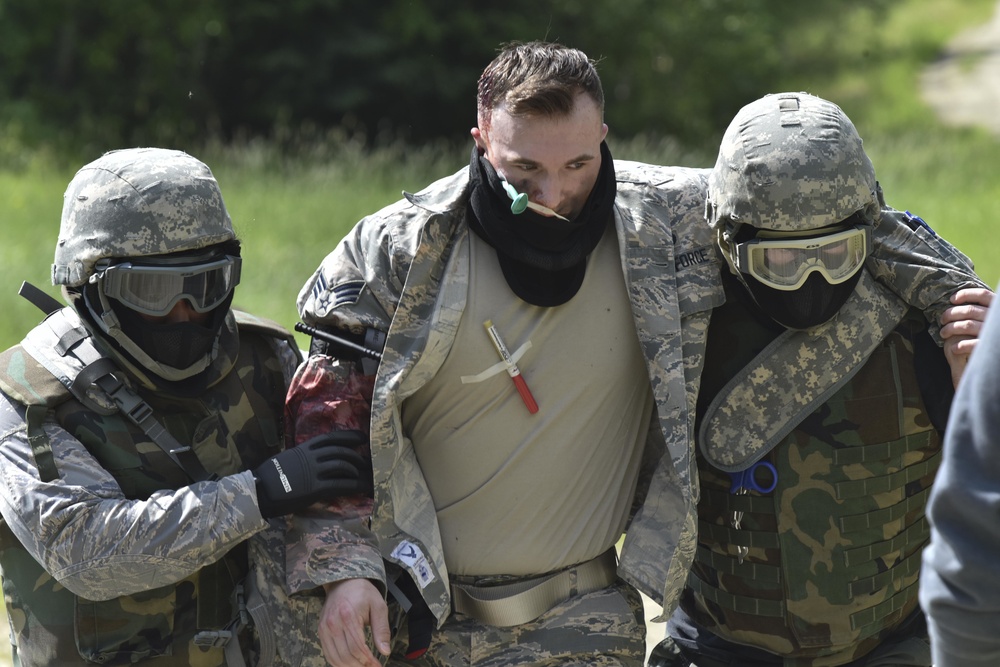 354th SFS, MDG Airmen train to save lives under fire