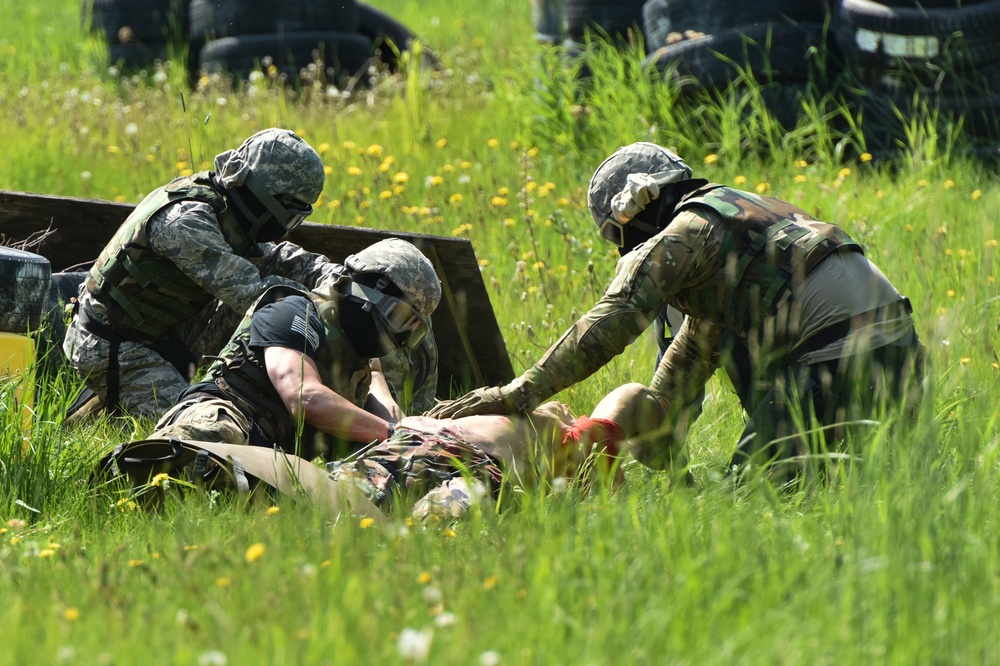 354th SFS, MDG Airmen train to save lives under fire