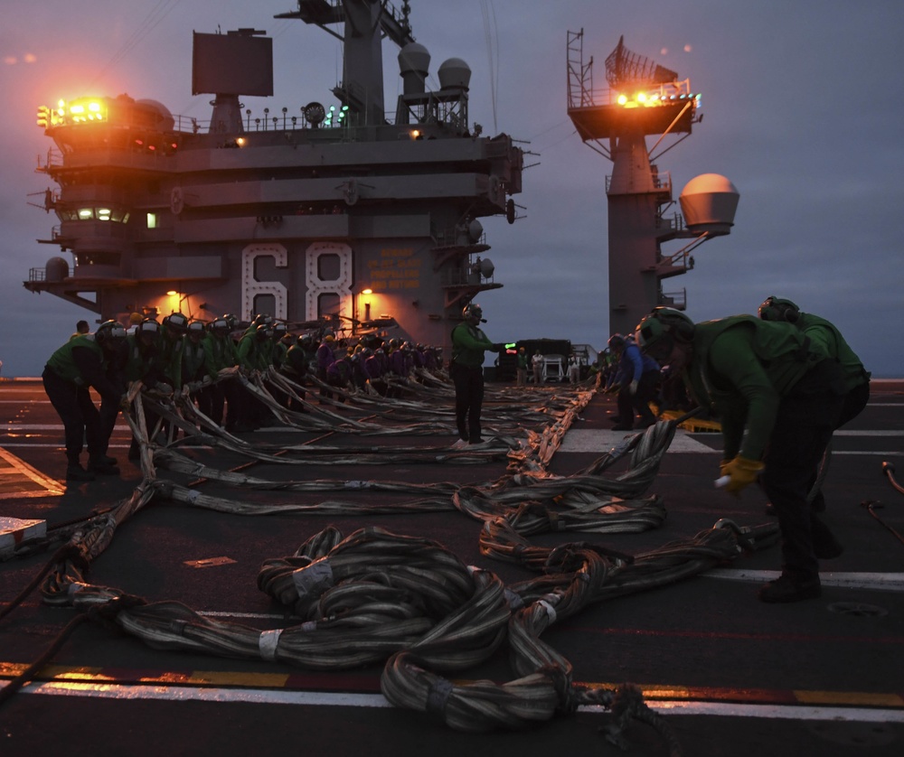 Nimitz Sailors Perform Flight Deck Drills