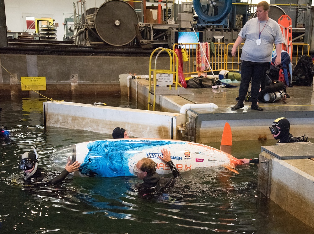 Wasub IX crosses the Atlantic Ocean to compete at submarine races at Carderock