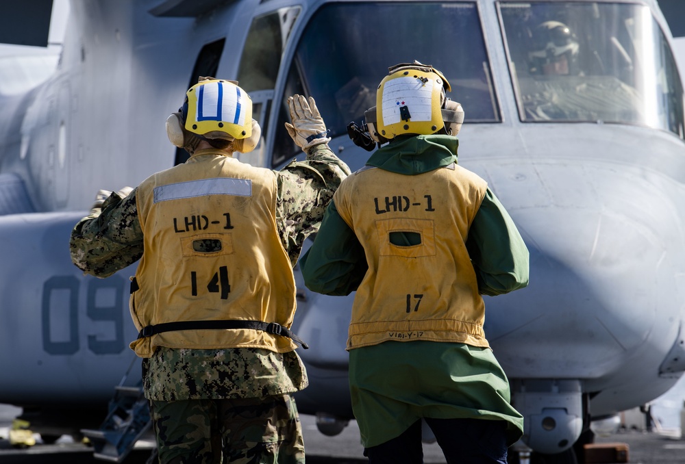 USS Wasp (LHD 1) Flight Operations at Sea