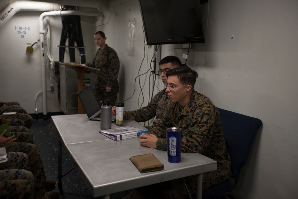 31st MEU Marines complete Lance Corporal Seminar aboard USS Wasp