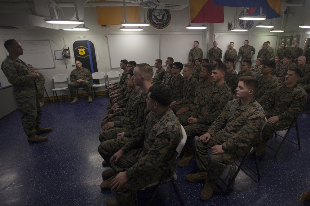 31st MEU Marines complete Lance Corporal Seminar aboard USS Wasp