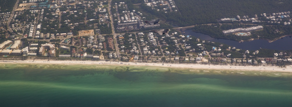 F-16s fly over the Emerald Coast