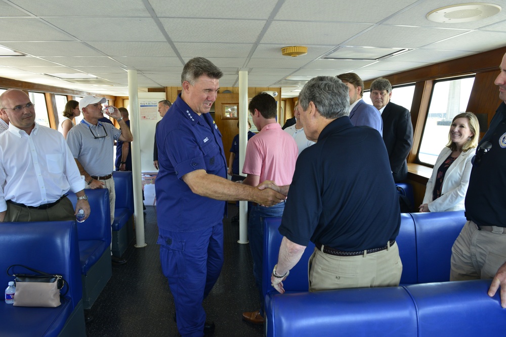 Admiral Karl Schultz, commandant of the Coast Guard, visits Port of New Orleans