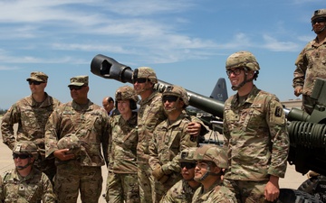Yeager fires with 1st Battalion, 143rd Field Artillery