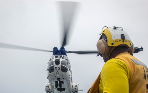 Replinishment-at-sea for the USS John P. Murtha
