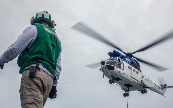 Replinishment-at-sea for the USS John P. Murtha