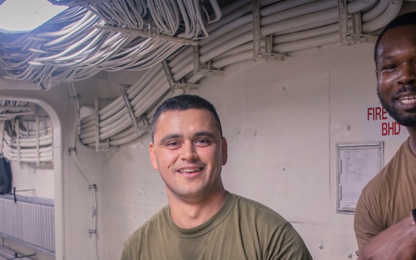 Replinishment-at-sea for the USS John P. Murtha